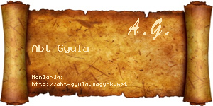 Abt Gyula névjegykártya