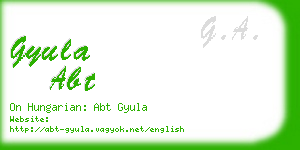 gyula abt business card